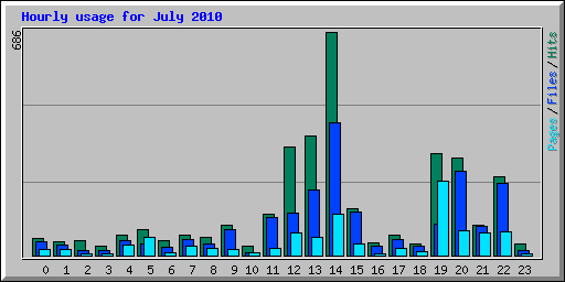 Hourly usage for July 2010