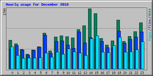 Hourly usage for December 2010