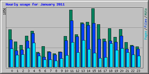 Hourly usage for January 2011