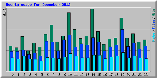 Hourly usage for December 2012