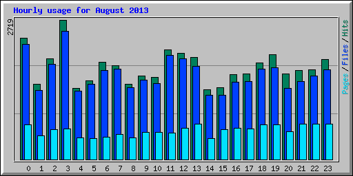 Hourly usage for August 2013
