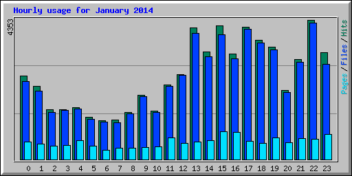 Hourly usage for January 2014