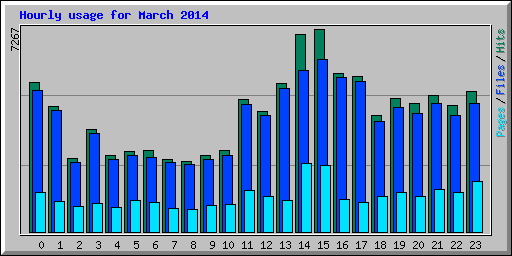 Hourly usage for March 2014
