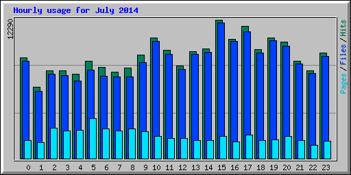 Hourly usage for July 2014